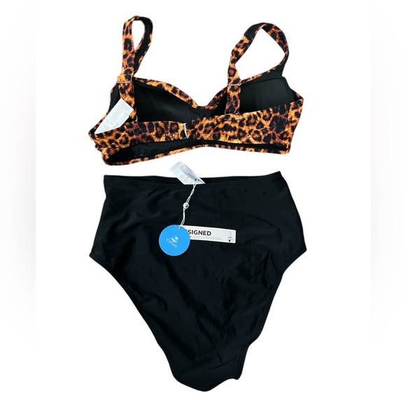 CUPSHE Women's High Waisted Tummy Control Twist Front Two Piece Bikini Set Small - Picture 7 of 9